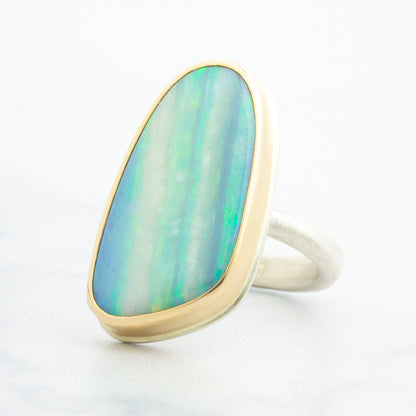 Sterling & 14K Gold Australian Opal Ring