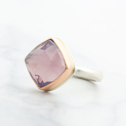 Sterling & 14K Rose Gold Lavender Amethyst Ring