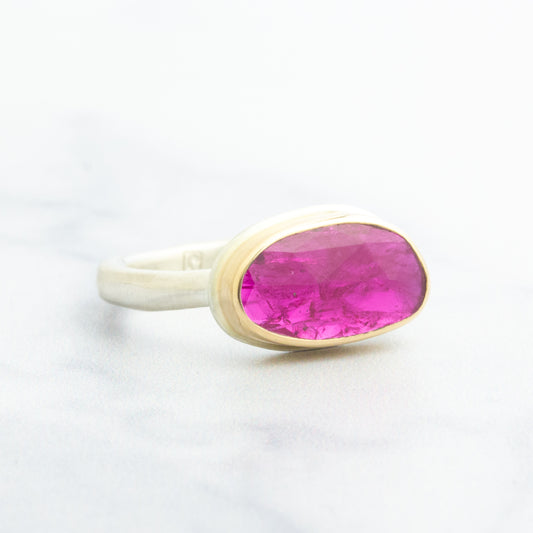 Sterling & 14K Gold Mozambique Ruby Ring