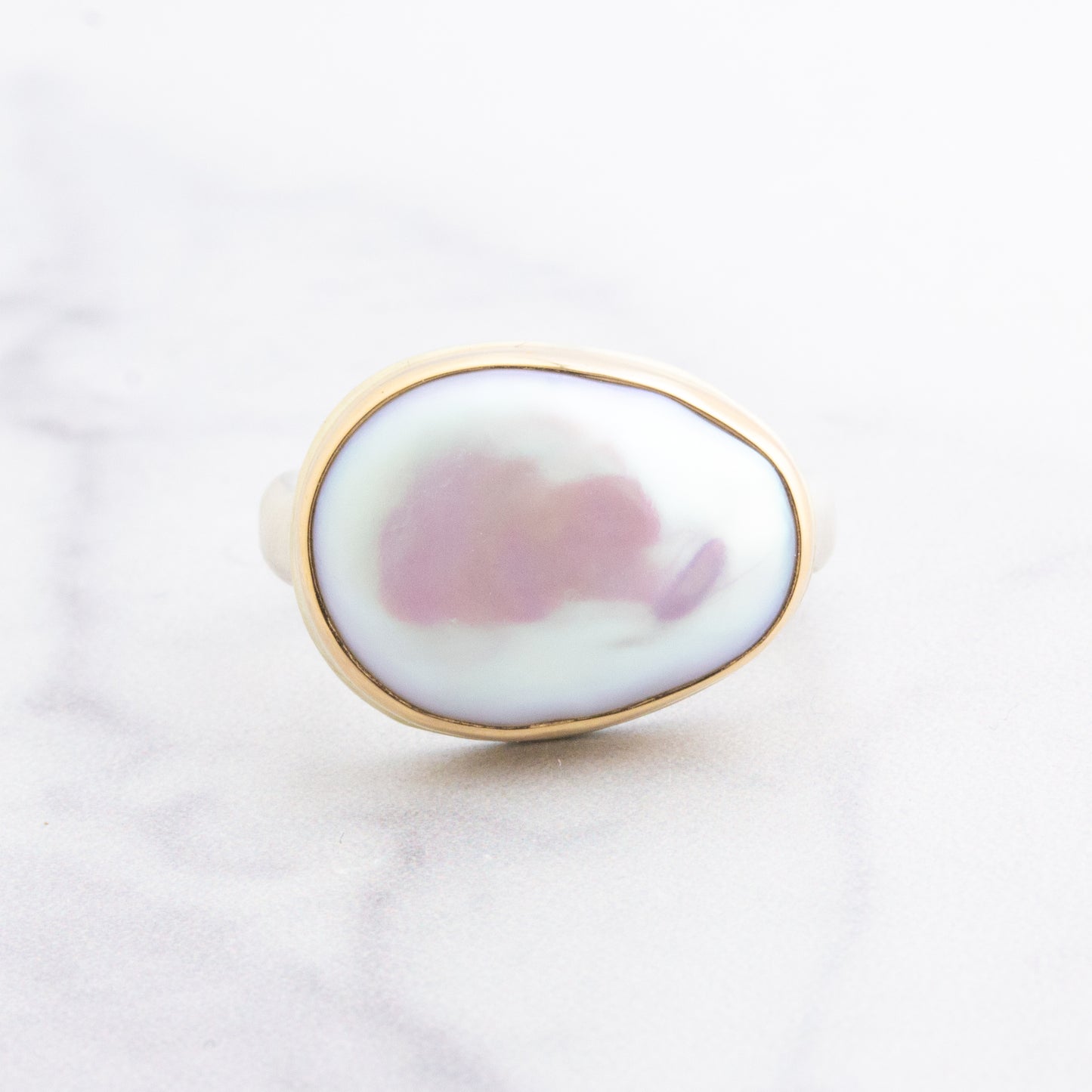 Sterling & 14K Gold Cultured Pearl Ring