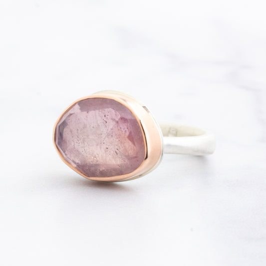 Sterling & 14K Gold Pink Sapphire Ring