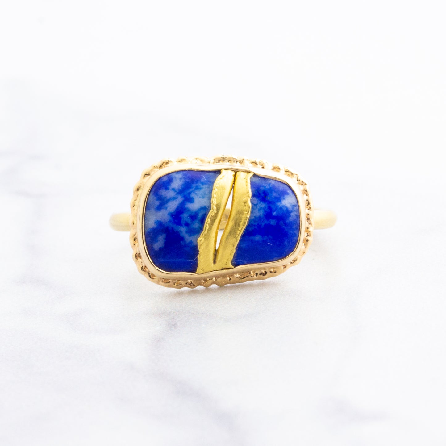 18K Golden Joinery Lapis Ring