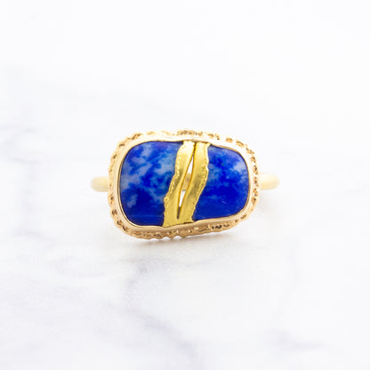 18K Golden Joinery Lapis Ring
