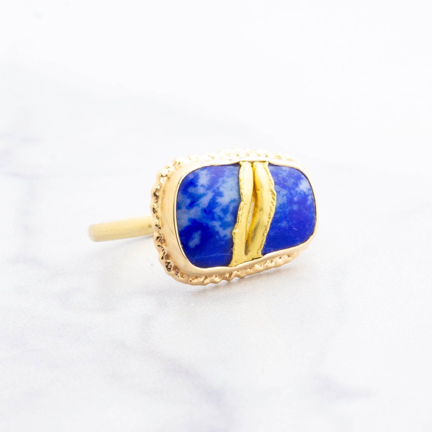 18K Golden Joinery Lapis Ring