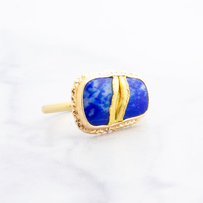 18K Golden Joinery Lapis Ring