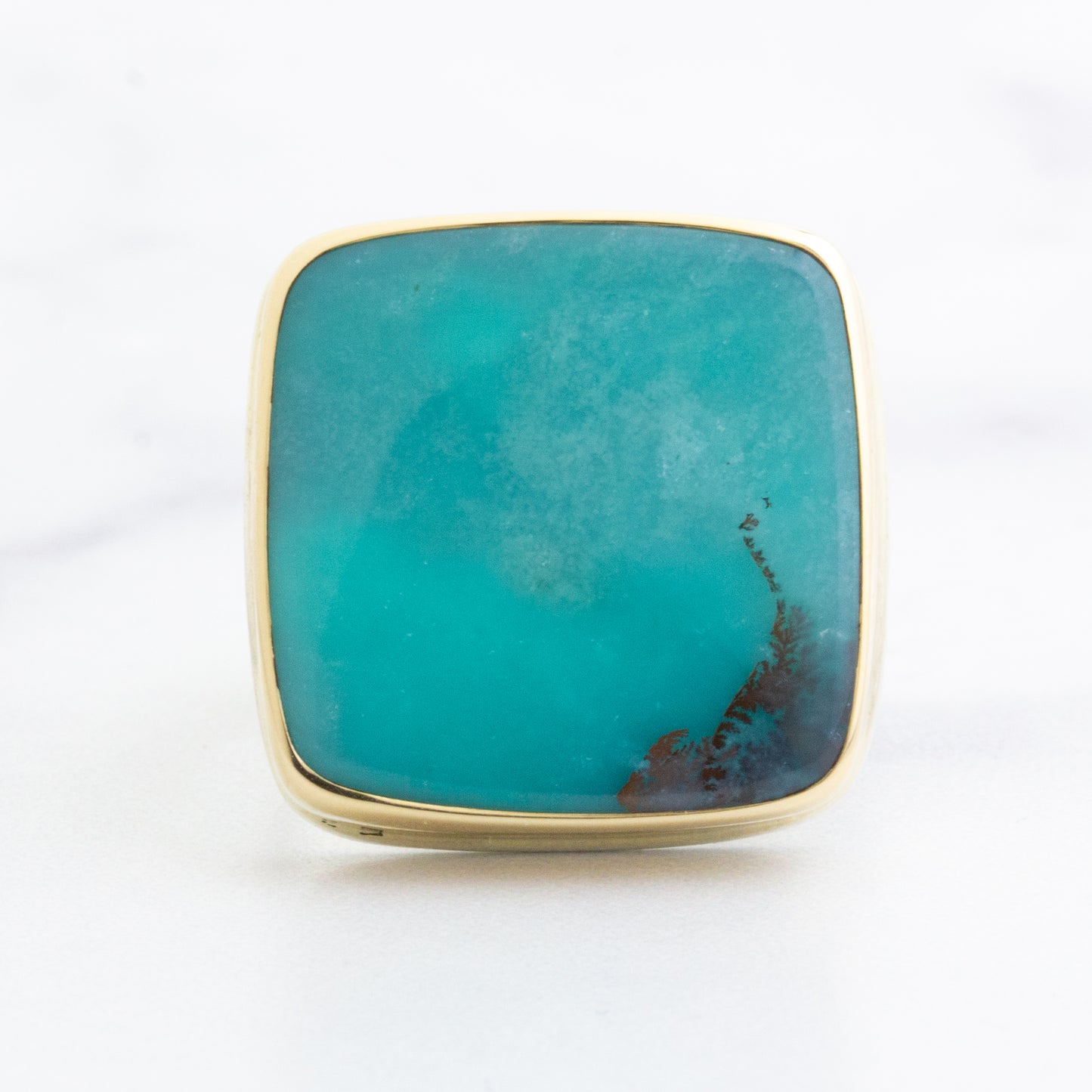 Sterling & 14K Gold Indonesian Blue Opal Ring