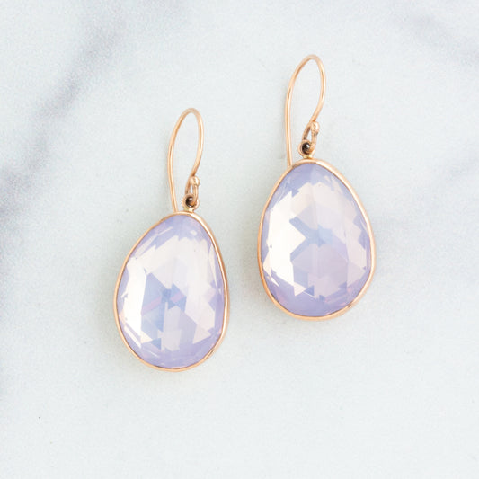 Sterling & 14K Rose Gold Lavender Amethyst Earrings