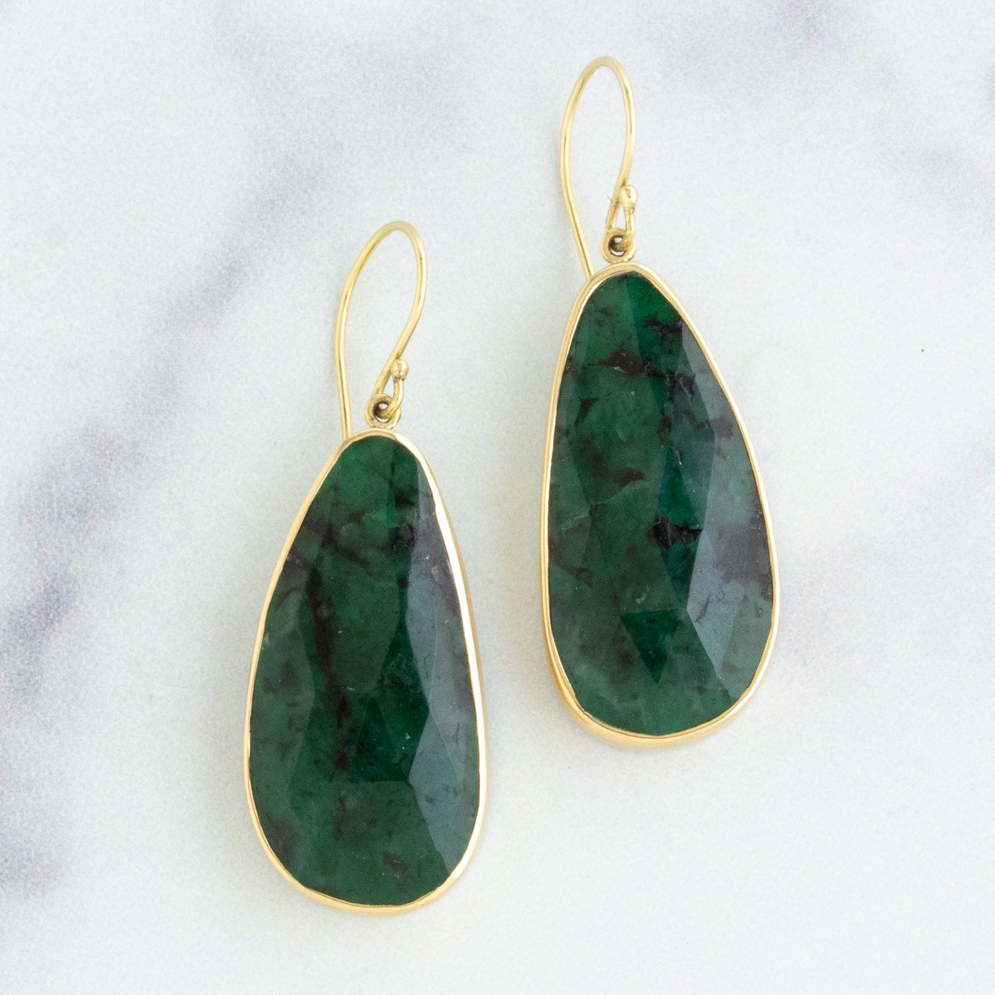 Sterling & 14K Gold Emerald Earrings