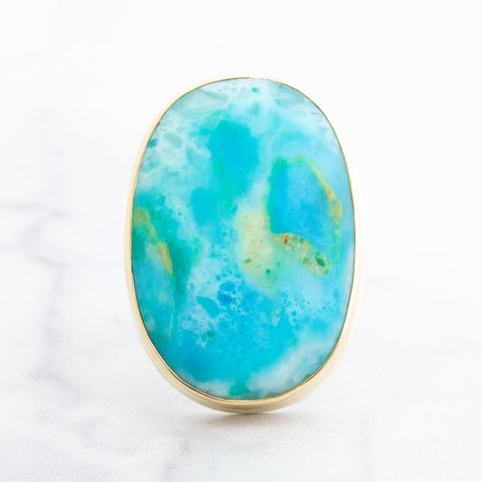 Sterling & 14K Gold Peruvian Opal Ring