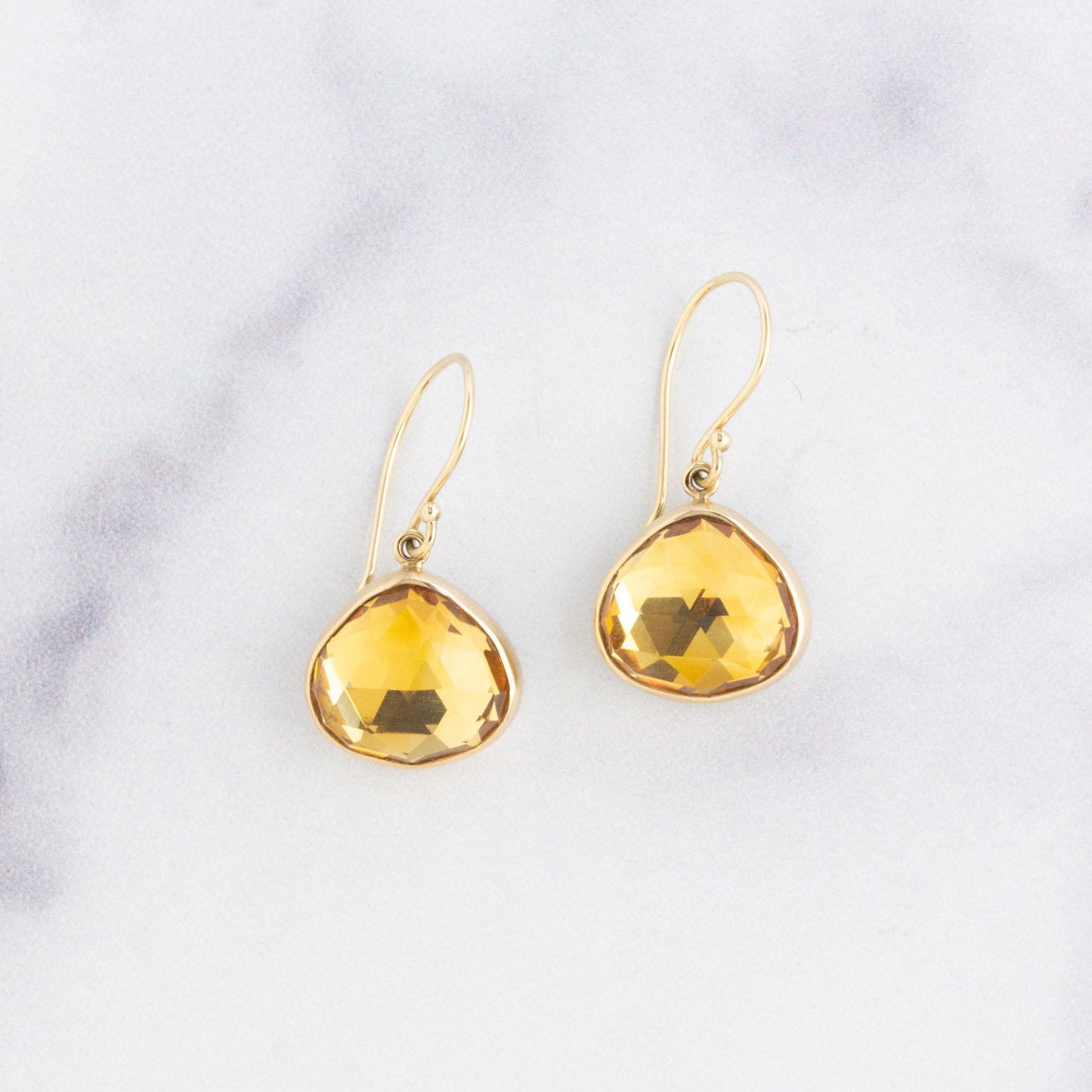 Sterling & 14K Gold Lotus Citrine Earrings
