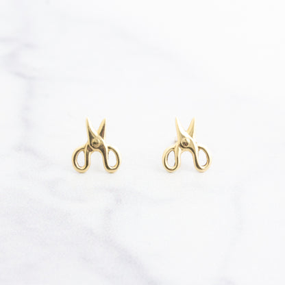 14K Gold Scissor Post Earrings