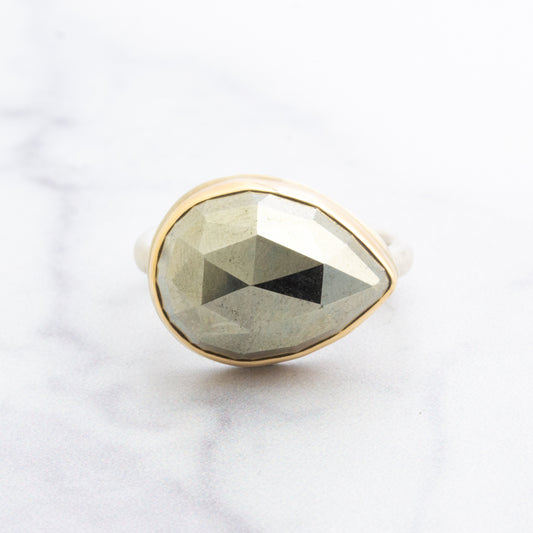 Sterling & 14K Gold Pyrite Ring