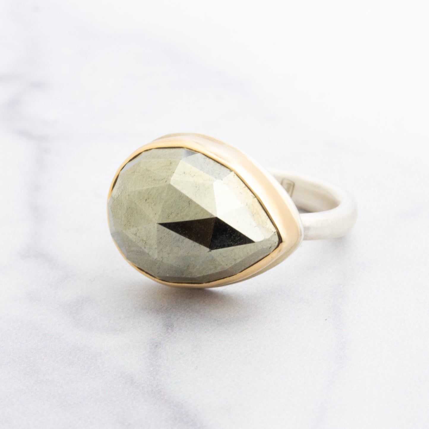 Sterling & 14K Gold Pyrite Ring