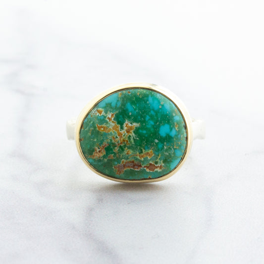 Sterling & 14K Gold Royston Turquoise Ring