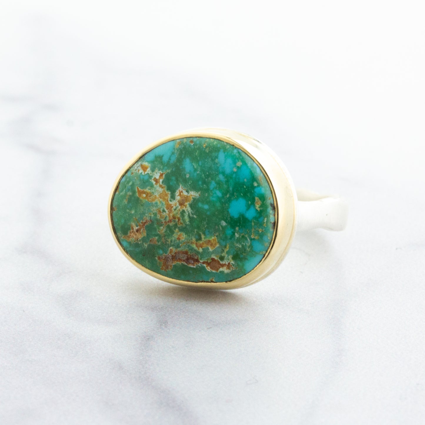 Sterling & 14K Gold Royston Turquoise Ring