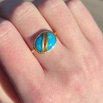 18K Golden Joinery Kingman Turquoise Ring