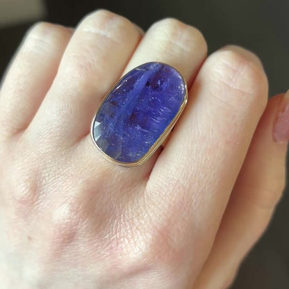 Sterling & 14K Gold Large Tanzanite Ring