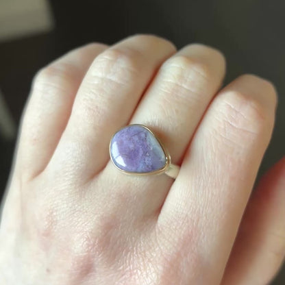Sterling & 14K Gold Morado Opal Ring