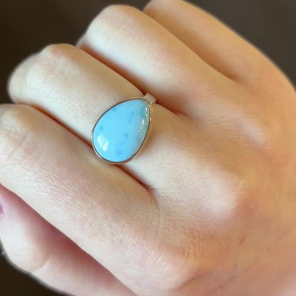 Sterling & 14K Gold Kazakhstani Turquoise Ring