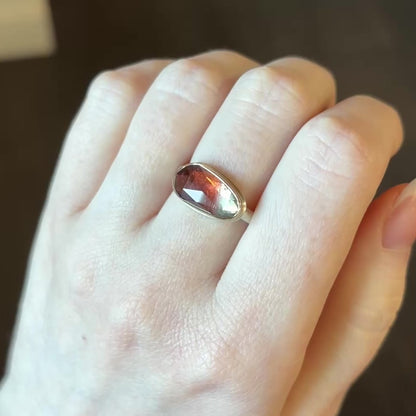 Sterling & 14K Gold Watermelon Tourmaline Ring