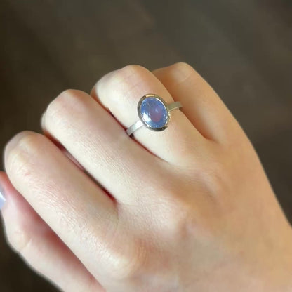 Platinum 5.3ct Blue Sapphire Ring