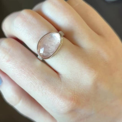 Sterling & 14K Gold Asymmetrical Morganite Ring