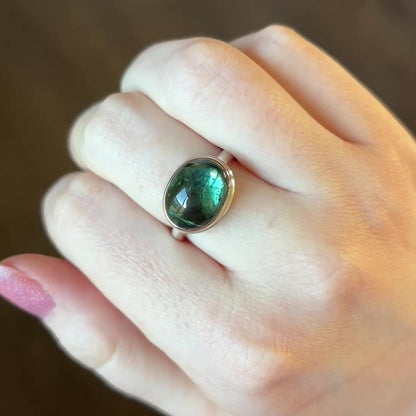 Sterling & 14K Gold Indicolite Ring