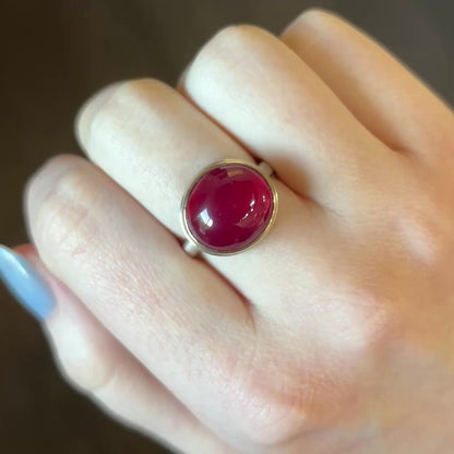 Sterling & 14K Gold African Ruby Ring
