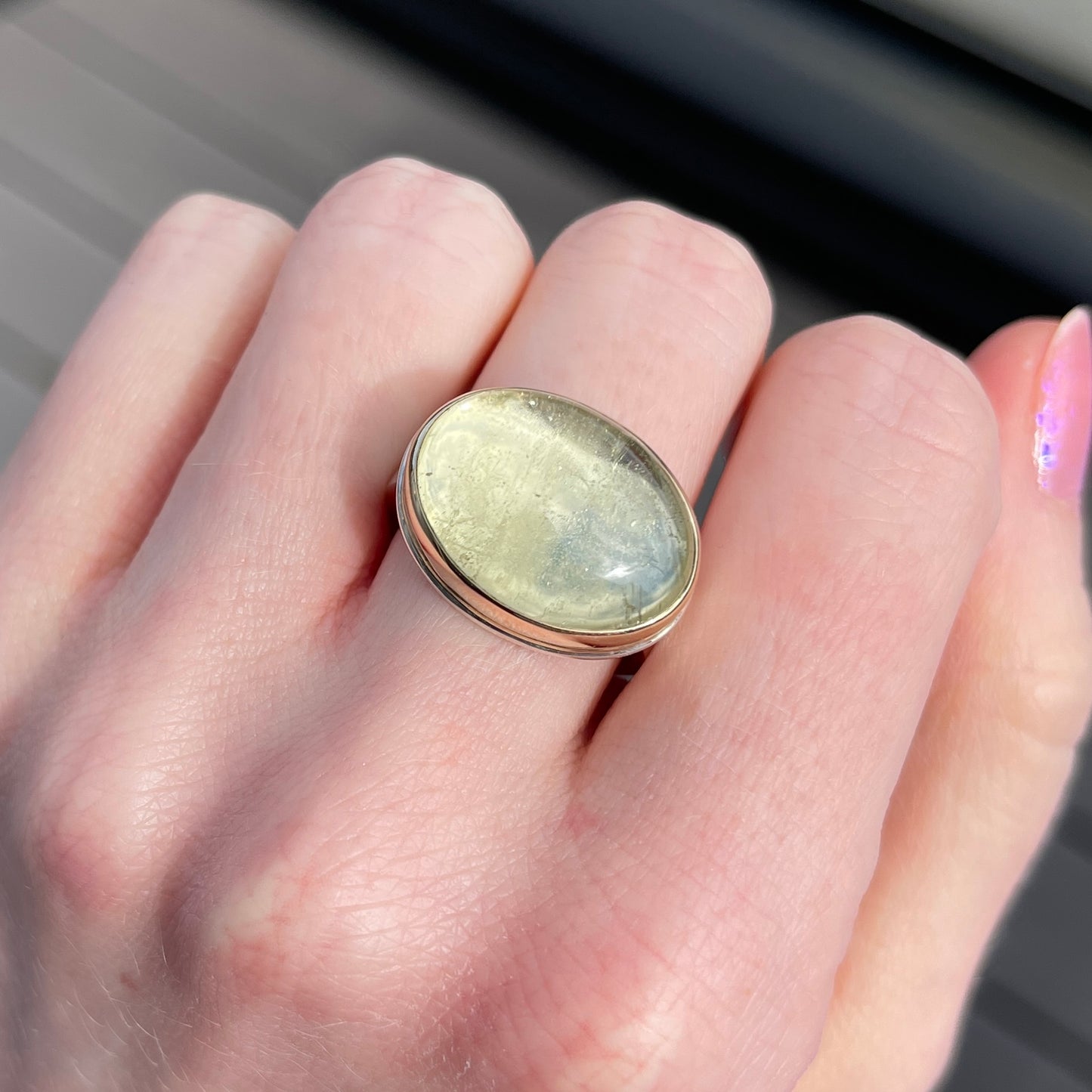 Sterling & 14K Gold Heliodor Beryl Ring