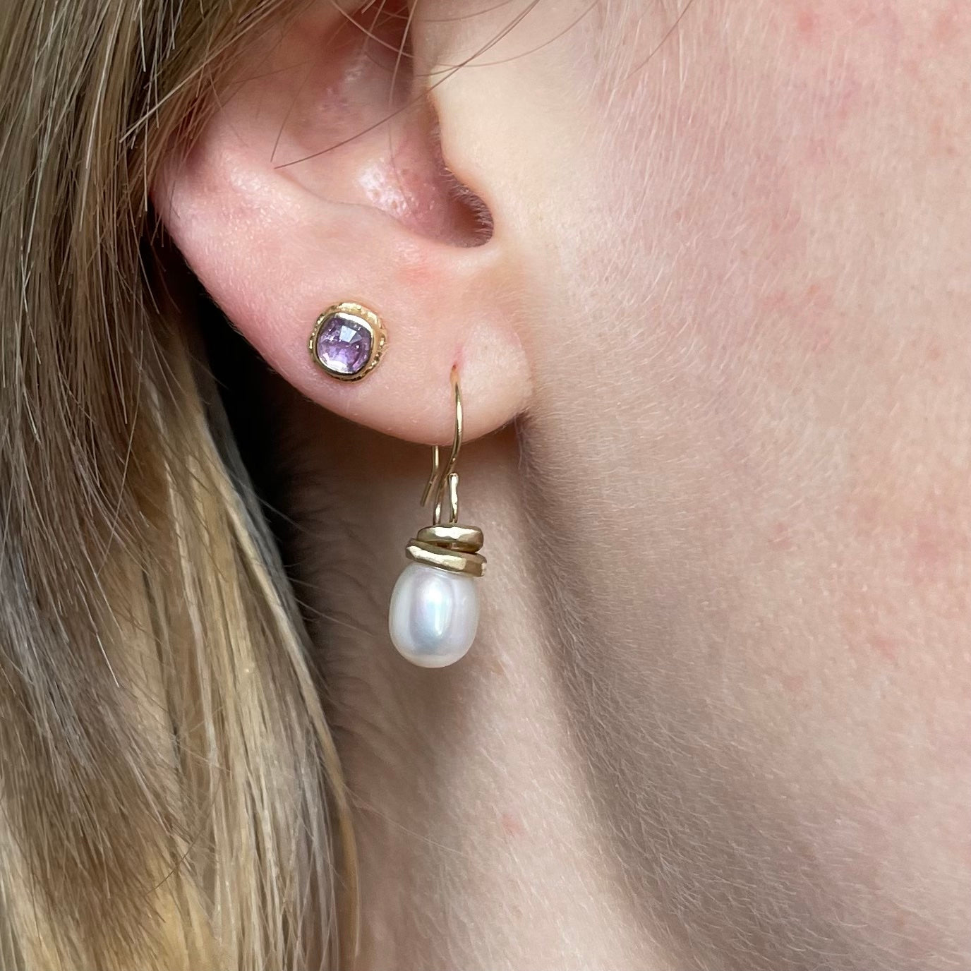 14K Gold Cultured Pearl Earrings