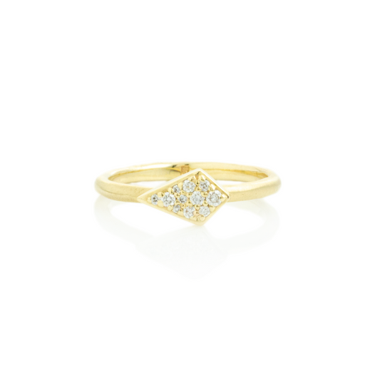 14K Gold Kite Diamond Pave Cluster Ring