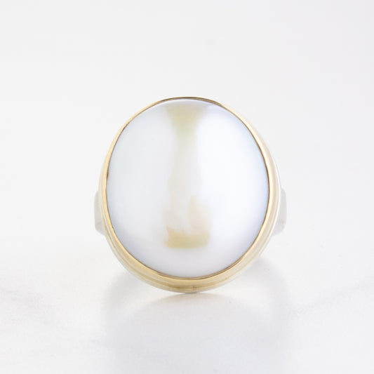 Sterling & 14K Gold Pearl Ring