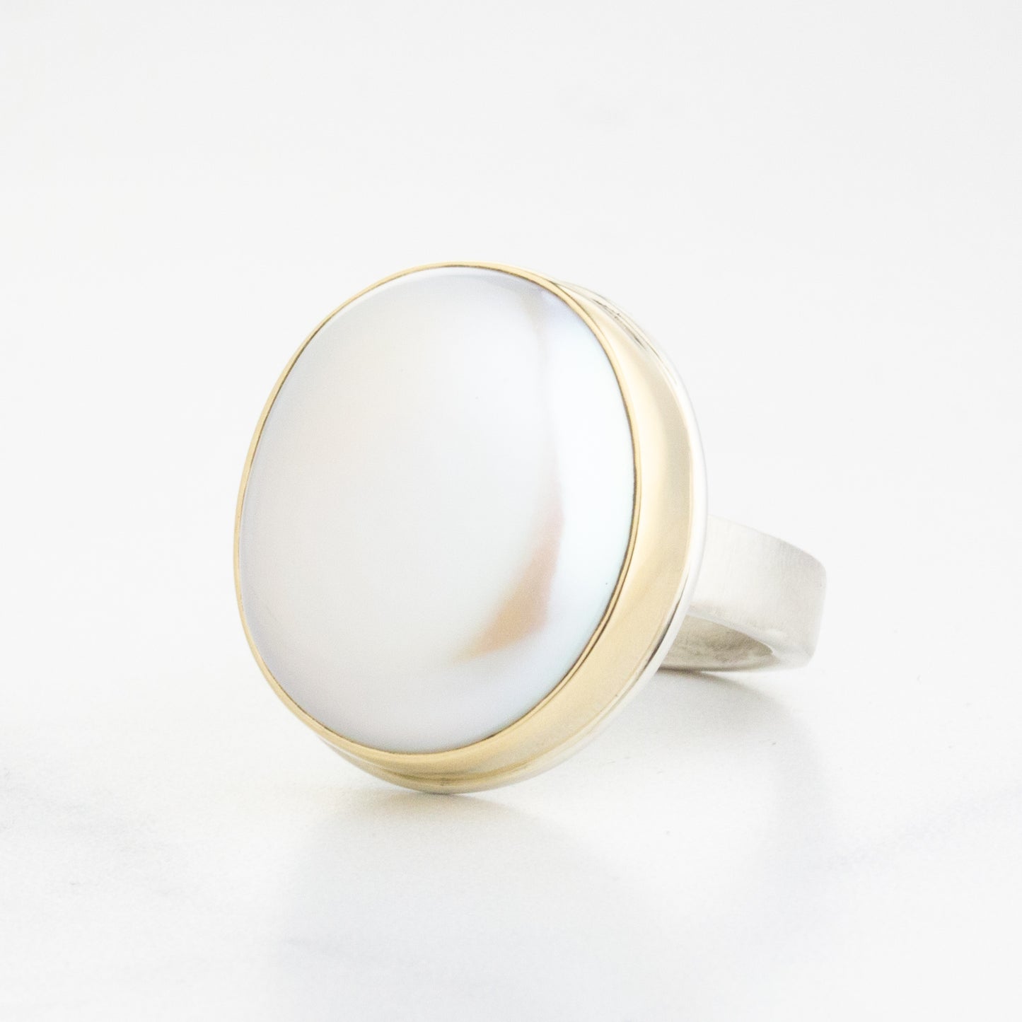 Sterling & 14K Gold Pearl Ring
