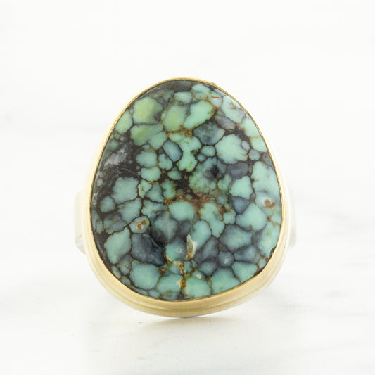Sterling & 14K Gold Variscite Ring